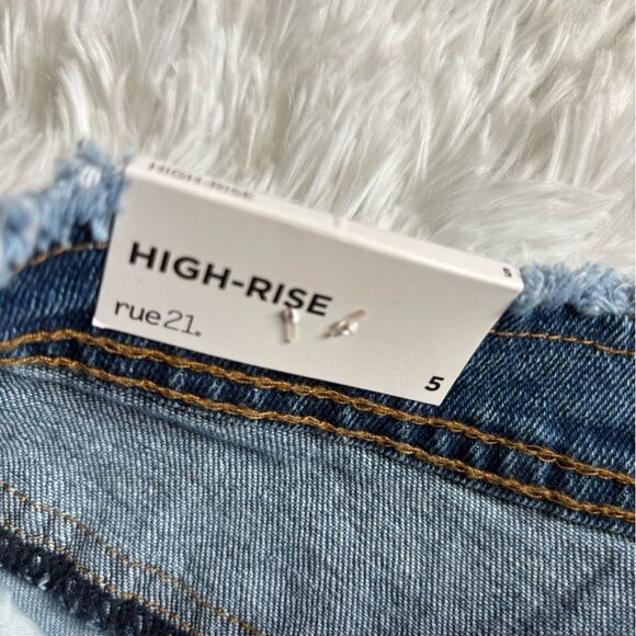 Rue 21 Jean Shorts High Rise New Womens Size 5 - Picture 6 of 8
